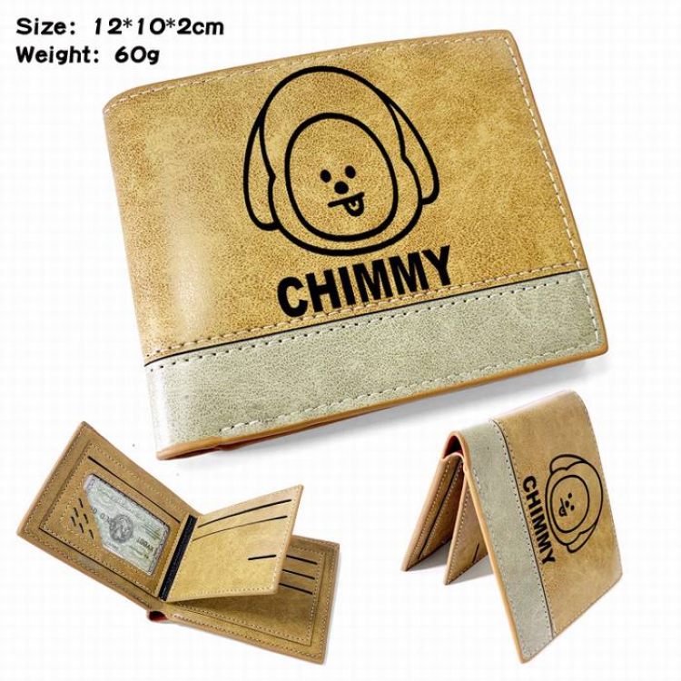 BTS-6 Anime high quality PU two fold embossed wallet