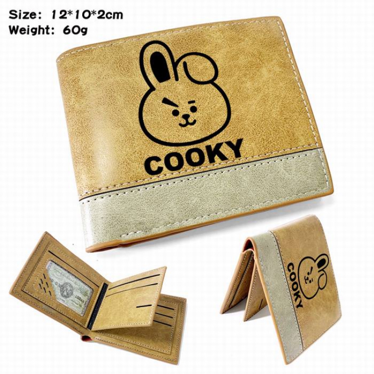 BTS-8 Anime high quality PU two fold embossed wallet