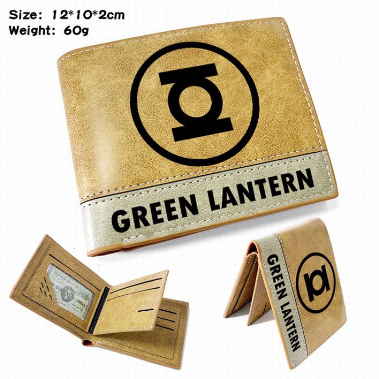 Green Lantern Anime high quality PU two fold embossed wallet