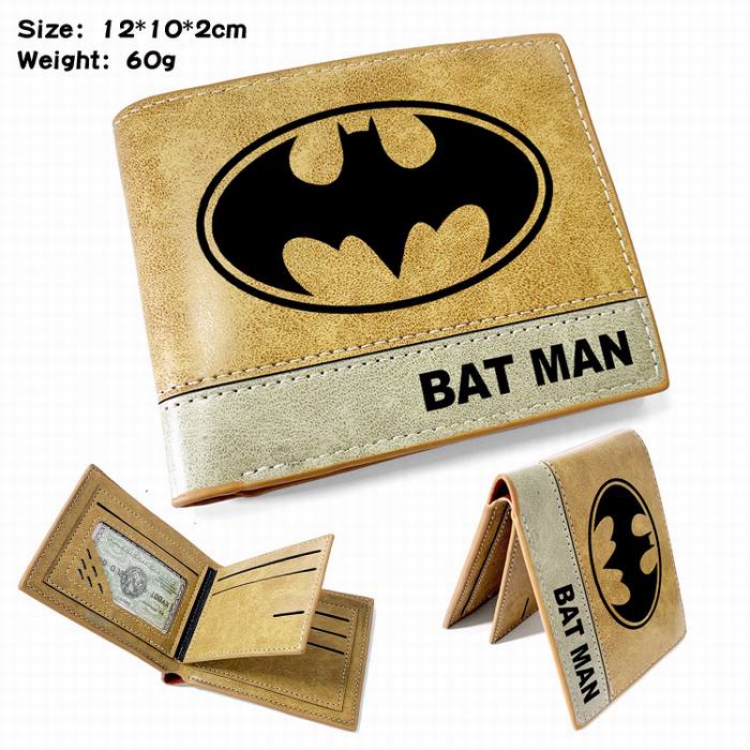 Batman Anime high quality PU two fold embossed wallet