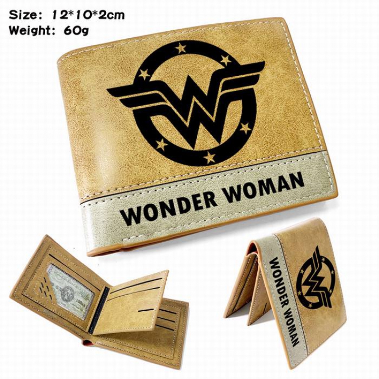 Wonder Woman Anime high quality PU two fold embossed wallet