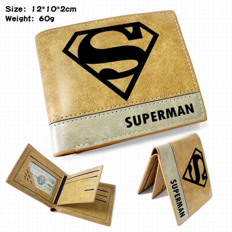 Superman Anime high quality PU two fold embossed wallet