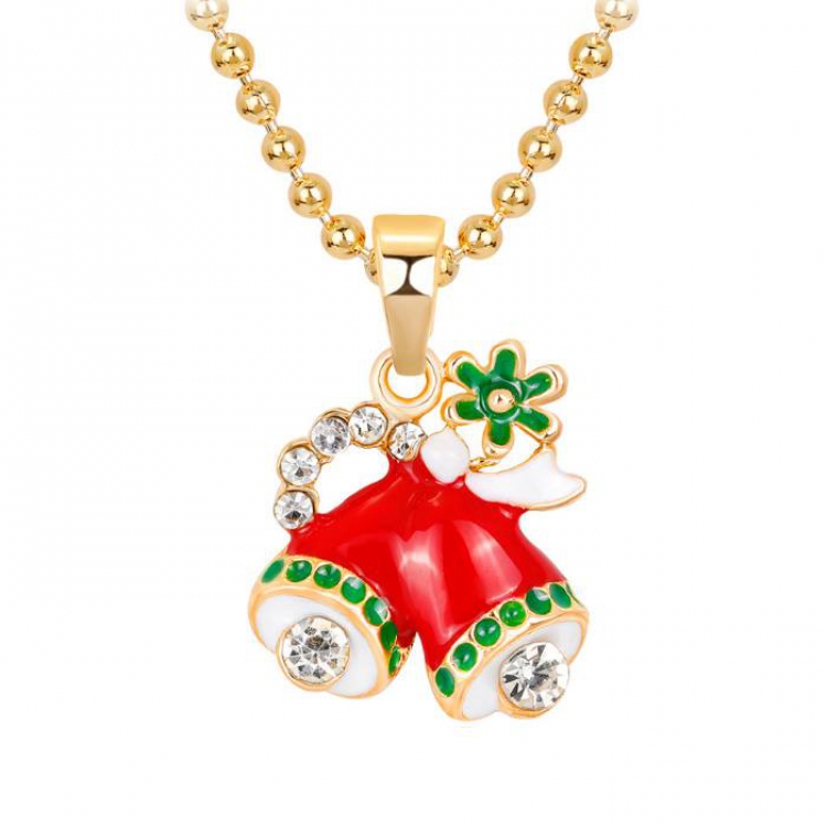 Christmas series Bell Necklace pendant 1.7X2.5CM 10G Chain length：42+5CM price for 6 pcs