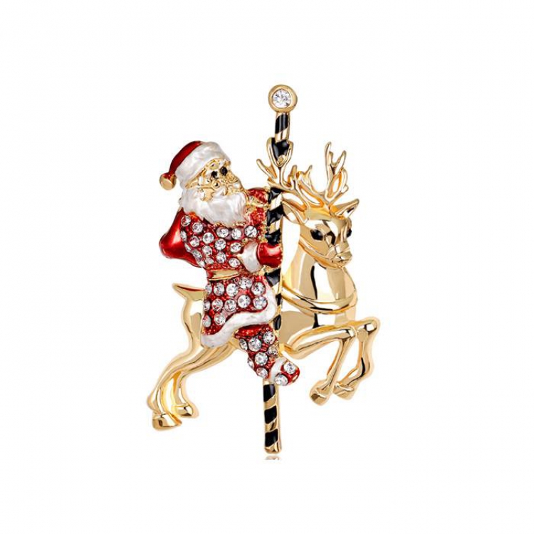 Christmas series Santa Claus Riding a deer Badge badge brooch 4X6.1CM 18G price for 6 pcs