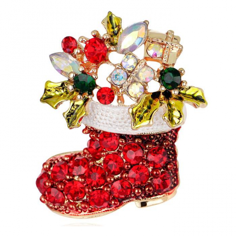 Christmas series Boots Badge badge brooch 3.4X3.9CM 17G price for 6 pcs