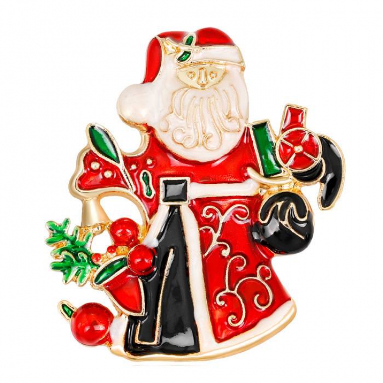 Christmas series Santa Claus  Badge badge brooch 4.2X4.7CM 19G price for 6 pcs