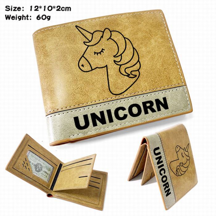 Unicorn-4 Anime high quality PU two fold embossed wallet