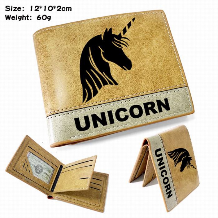 Unicorn-2 Anime high quality PU two fold embossed wallet