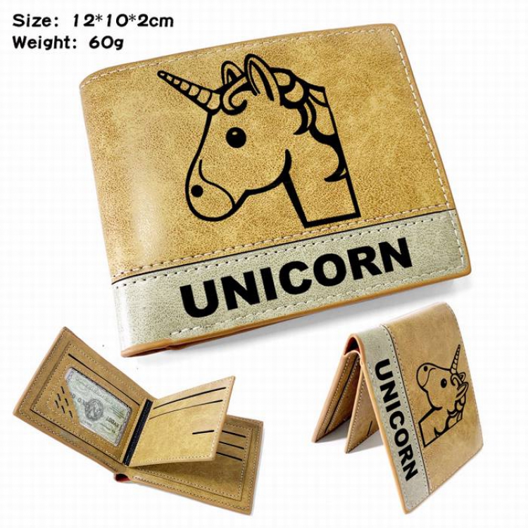 Unicorn-1 Anime high quality PU two fold embossed wallet