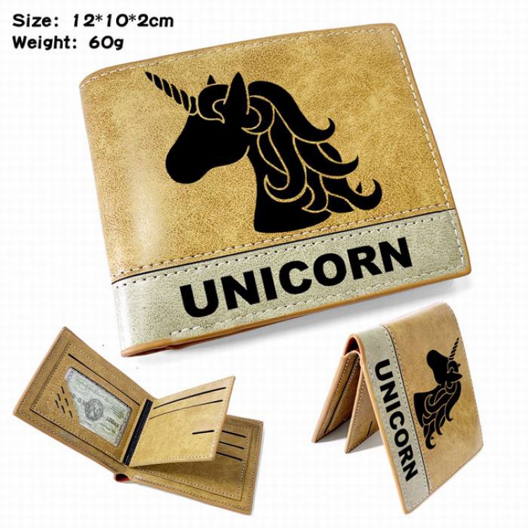 Unicorn-3 Anime high quality PU two fold embossed wallet