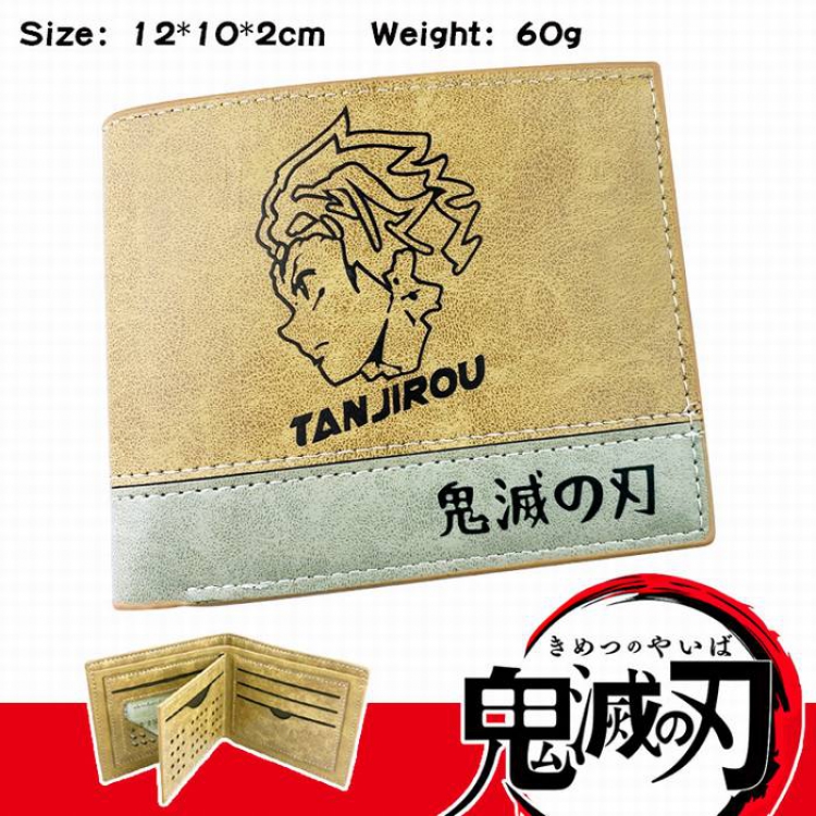 Demon Slayer Kimets-11 Anime high quality PU two fold embossed wallet 12X10X2CM 60G