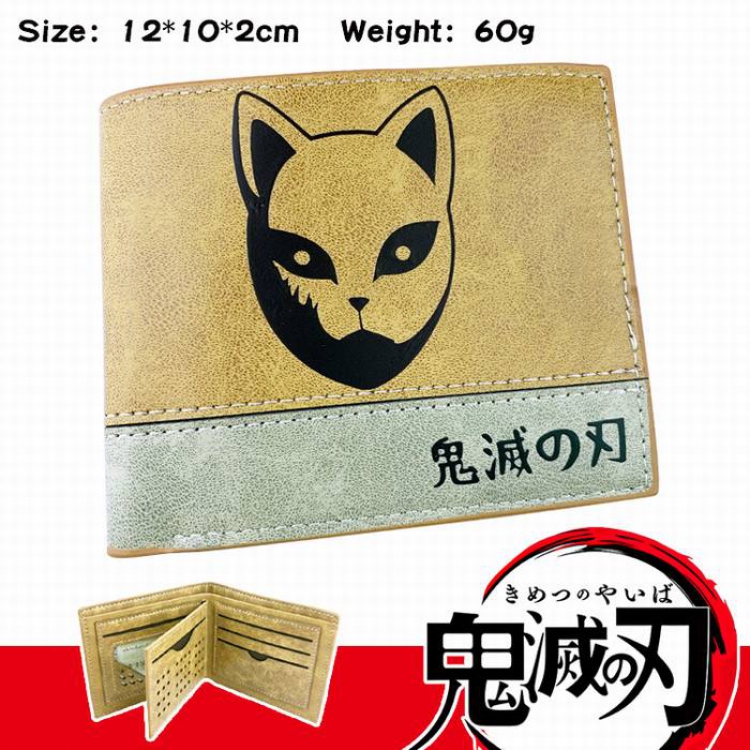 Demon Slayer Kimets-9 Anime high quality PU two fold embossed wallet 12X10X2CM 60G