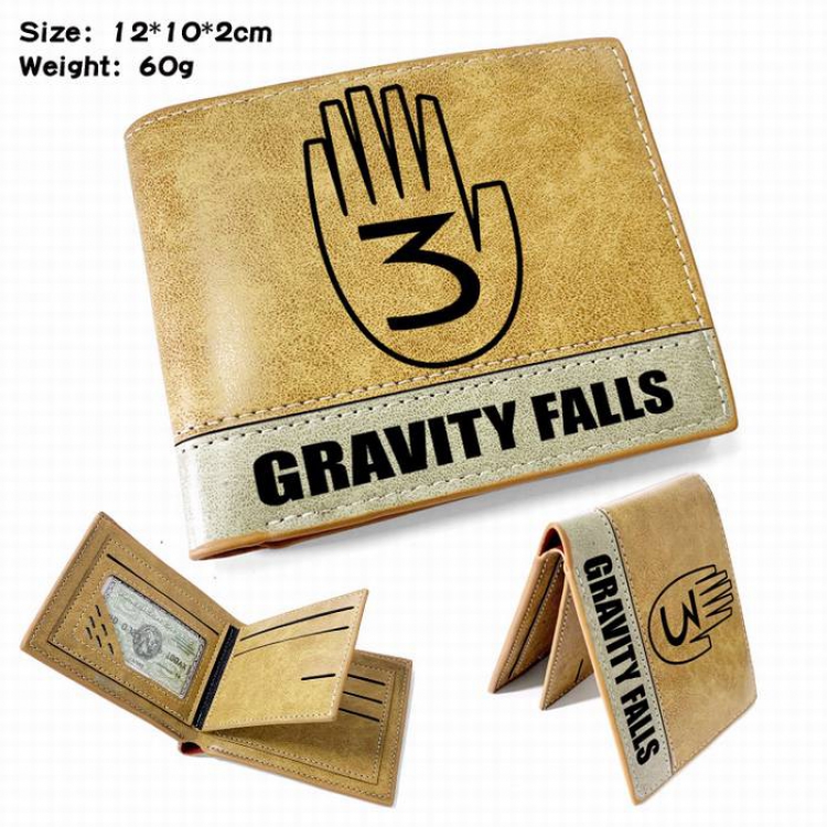 Gravity Falls-2 Anime high quality PU two fold embossed wallet 12X10X2CM 60G