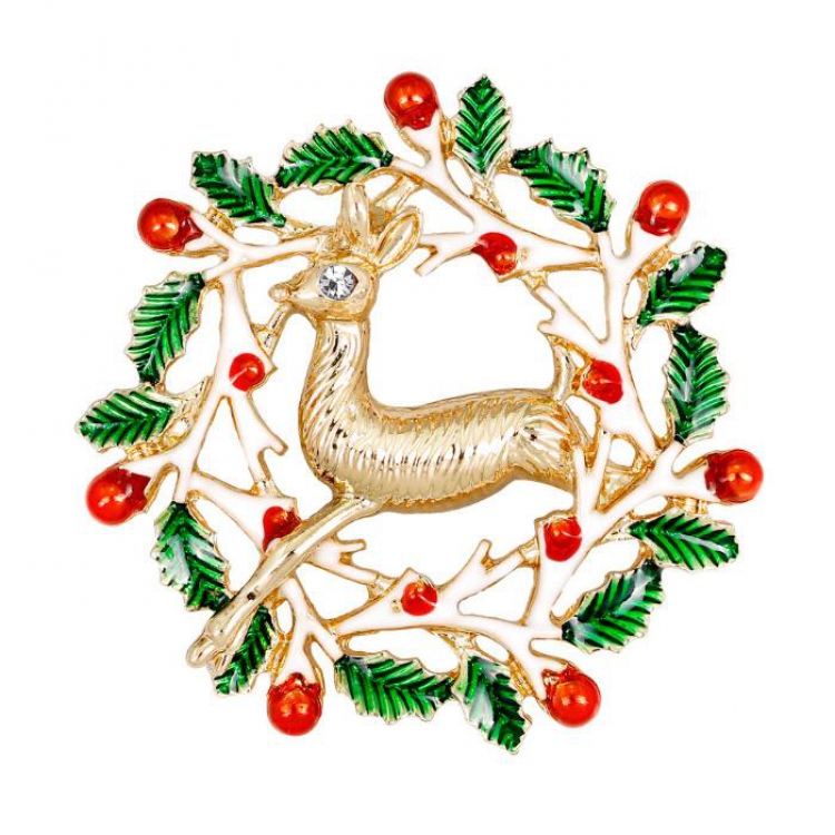 Christmas series Elaphurus davidianus Badge badge brooch 4.2X4.2CM 15G price for 6 pcs