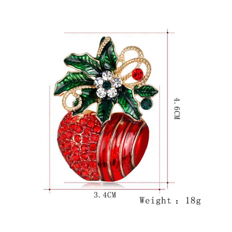 Christmas series Apple Badge badge brooch 3.4X4.6CM 18G price for 6 pcs Style A