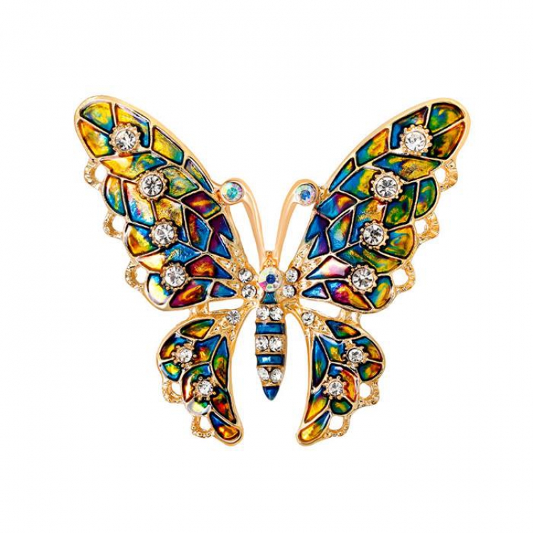 Stylish personality color butterfly Badge badge brooch 5.3X4.6CM 17G price for 5 pcs Style B