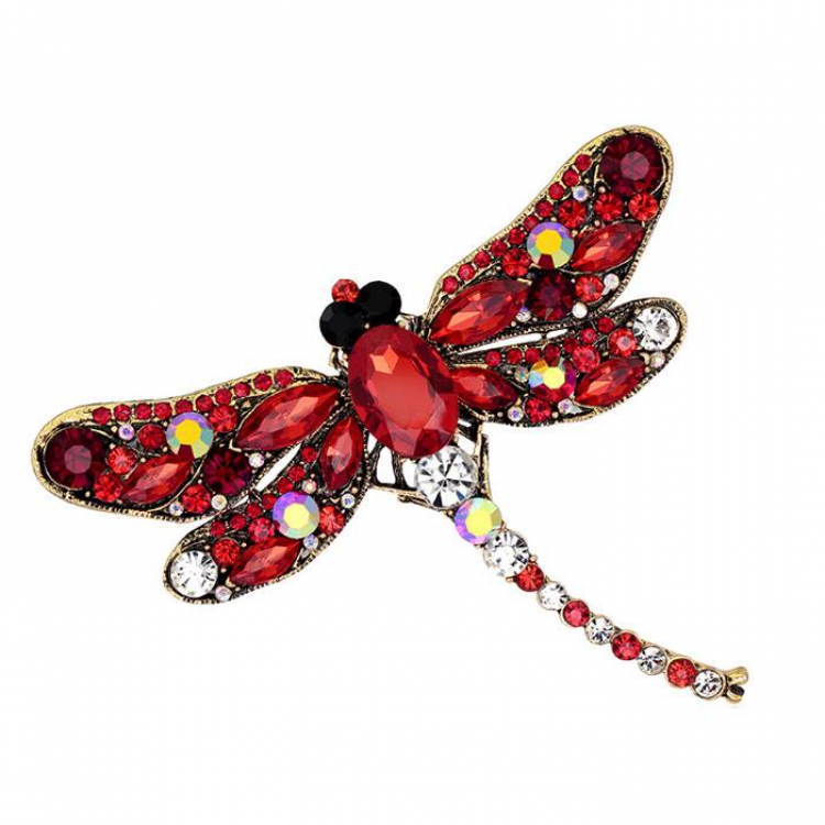 Dragonfly Red Badge badge brooch 9.1X7.5CM 30G price for 5 pcs