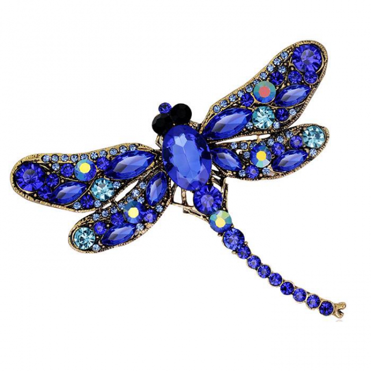 Dragonfly  blue Badge badge brooch 9.1X7.5CM 30G price for 5 pcs