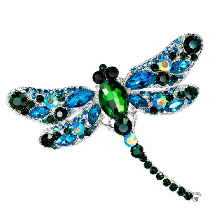 Dragonfly blue Badge badge brooch 9.1X7.5CM 30G price for 5 pcs