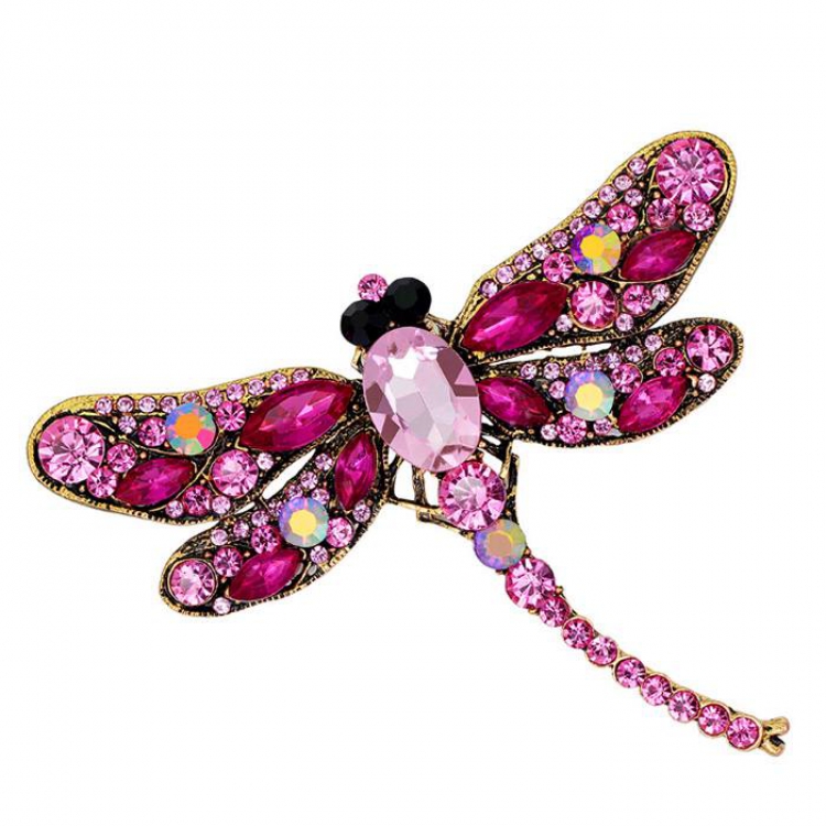 Dragonfly rose Red Badge badge brooch 9.1X7.5CM 30G price for 5 pcs