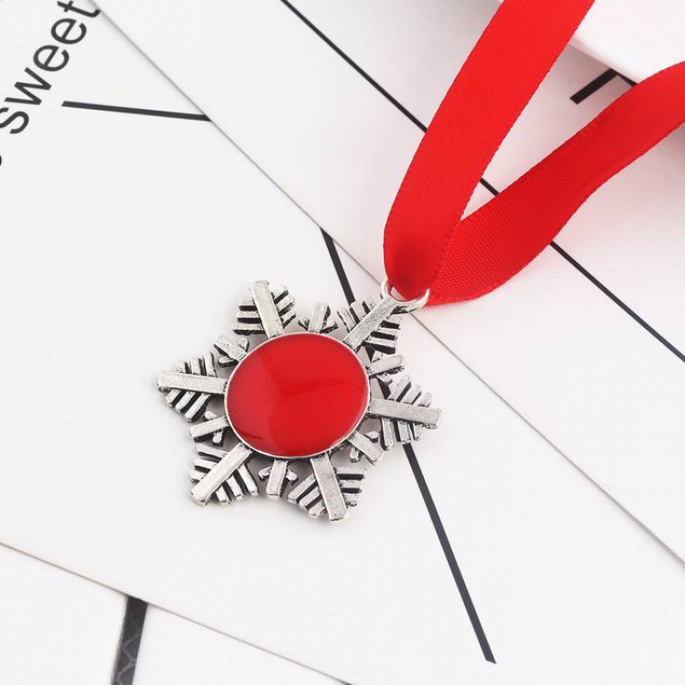 Christmas Red Snowflake keychain pendant price for 5 pcs