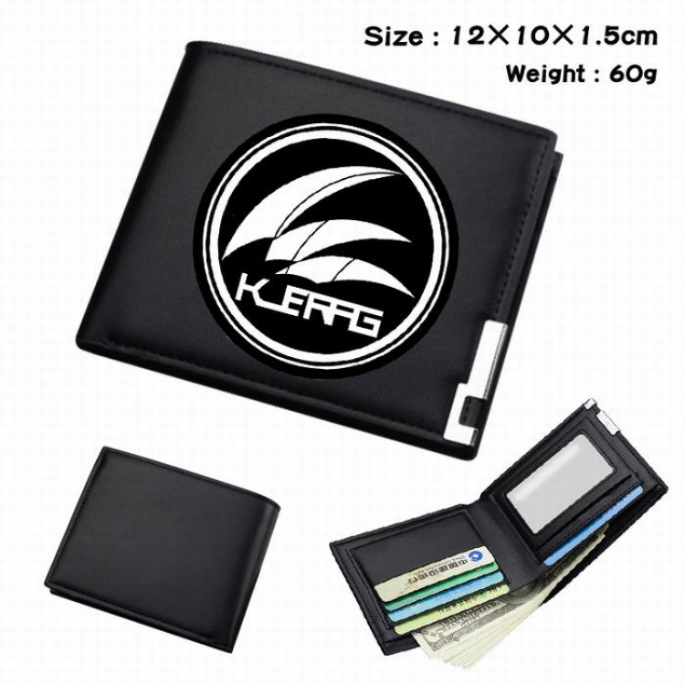 Arknights-301 Black Anime Short Folding Leather Wallet 12X10X1.5CM 60G