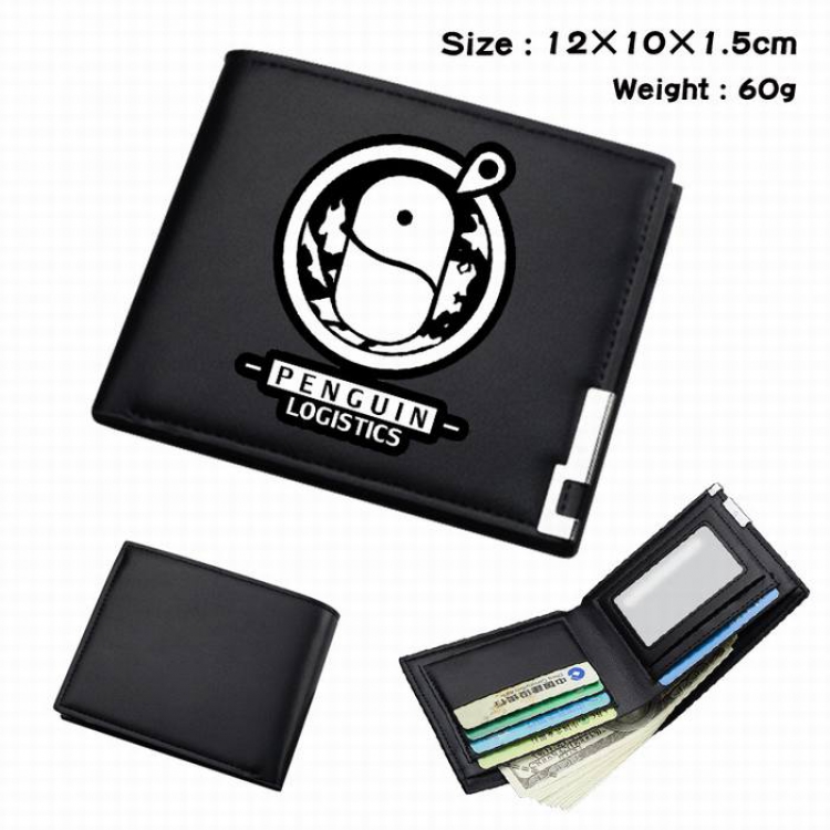 Arknights-305 Black Anime Short Folding Leather Wallet 12X10X1.5CM 60G