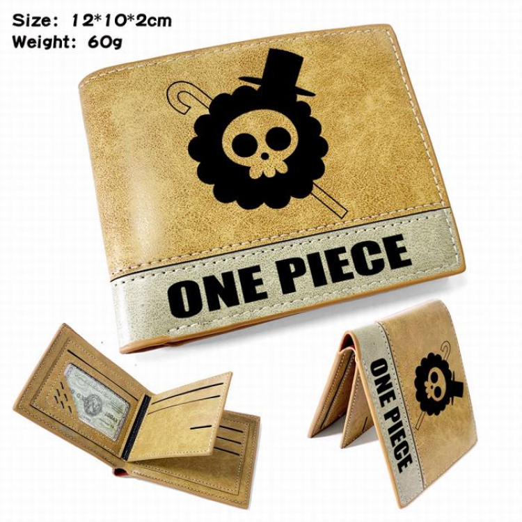 One Piece-2 Anime high quality PU two fold embossed wallet 12X10X2CM 60G