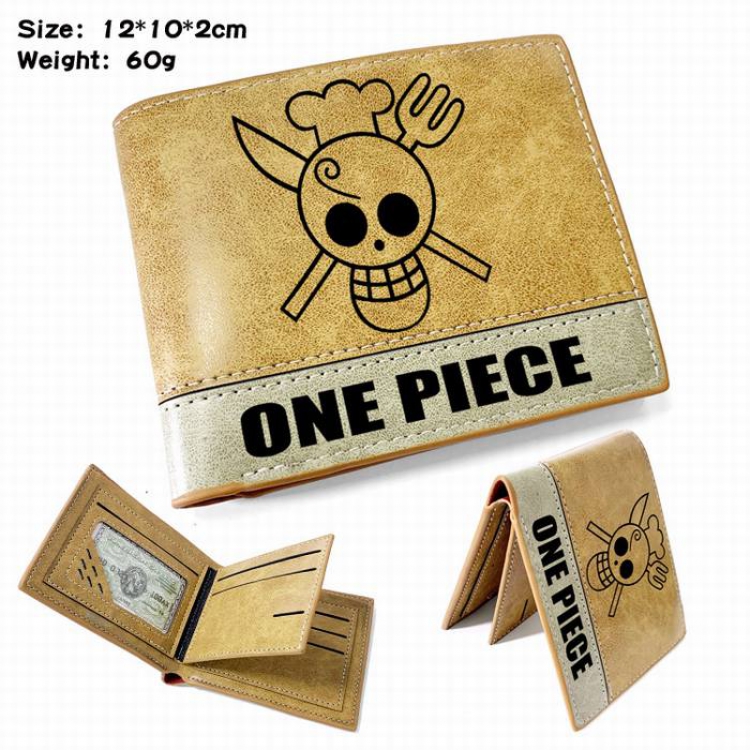 One Piece-3 Anime high quality PU two fold embossed wallet 12X10X2CM 60G