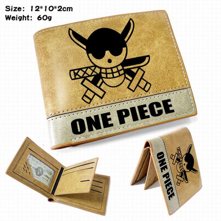 One Piece-8 Anime high quality PU two fold embossed wallet 12X10X2CM 60G