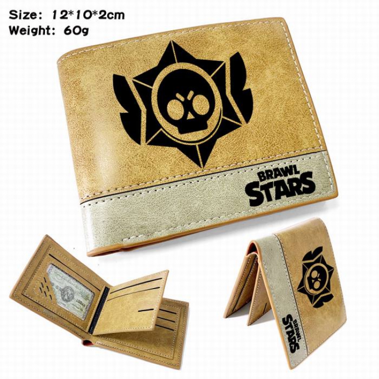 Brawl Stars-2 Anime high quality PU two fold embossed wallet 12X10X2CM 60G