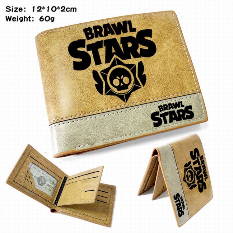 Brawl Stars-1 Anime high quality PU two fold embossed wallet 12X10X2CM 60G