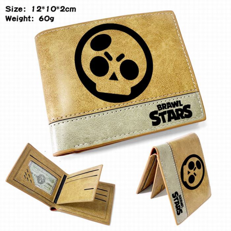 Brawl Stars-3 Anime high quality PU two fold embossed wallet 12X10X2CM 60G