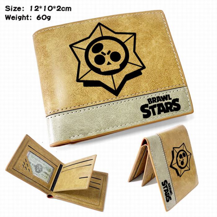 Brawl Stars-4 Anime high quality PU two fold embossed wallet 12X10X2CM 60G