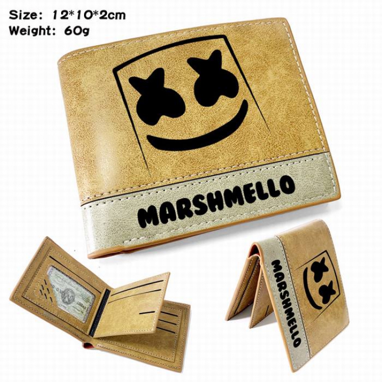 Marshmello-2 Anime high quality PU two fold embossed wallet 12X10X2CM 60G