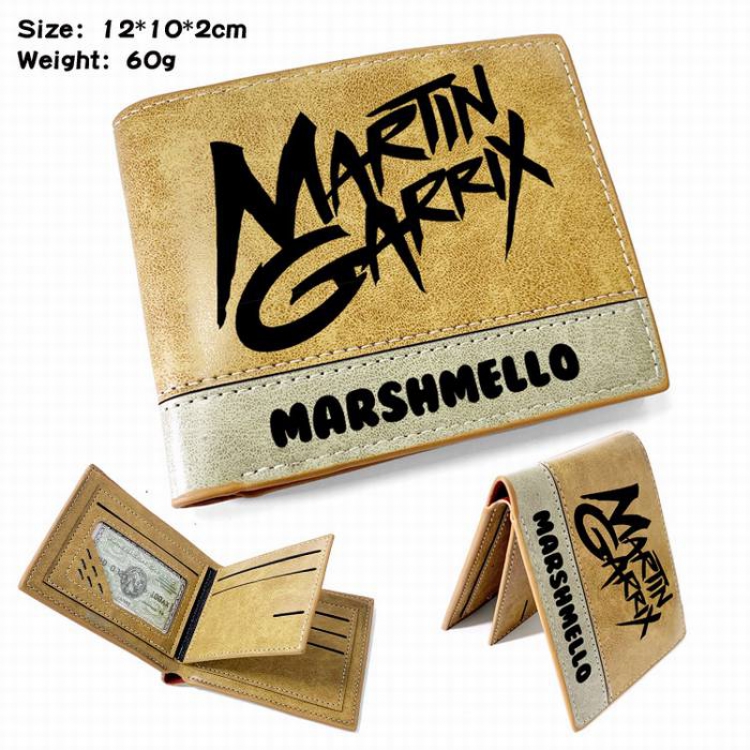 Marshmello-4 Anime high quality PU two fold embossed wallet 12X10X2CM 60G