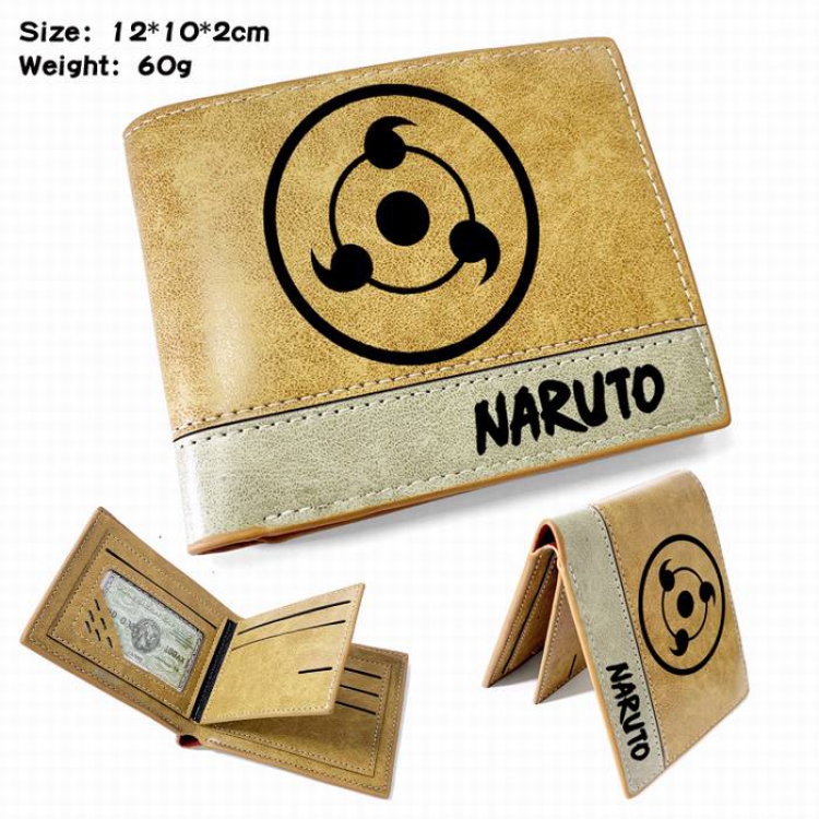 Naruto-3 Anime high quality PU two fold embossed wallet 12X10X2CM 60G