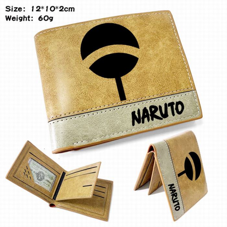 Naruto-1 Anime high quality PU two fold embossed wallet 12X10X2CM 60G