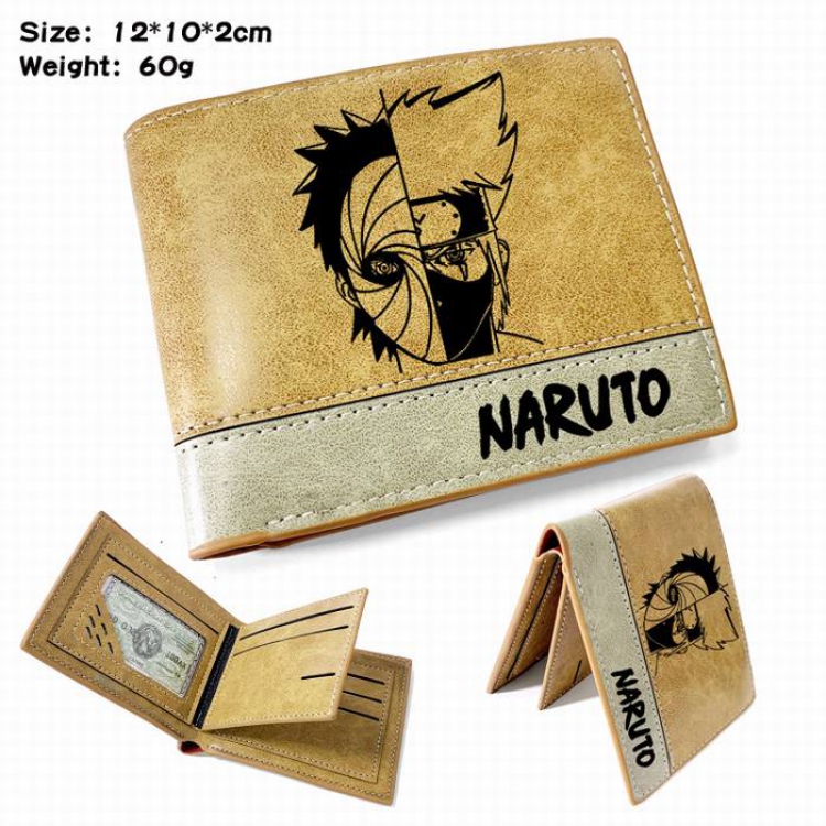 Naruto-10 Anime high quality PU two fold embossed wallet 12X10X2CM 60G