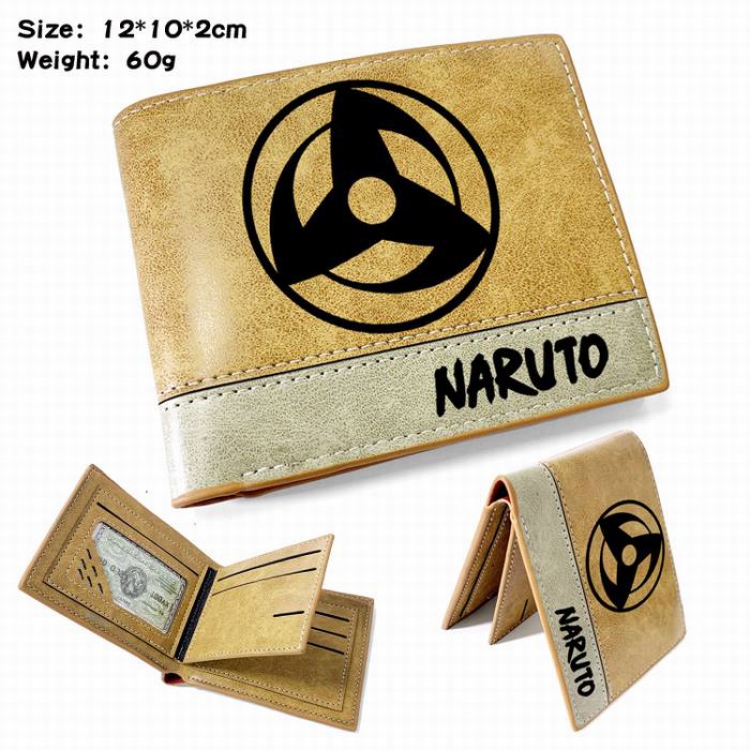 Naruto-2 Anime high quality PU two fold embossed wallet 12X10X2CM 60G