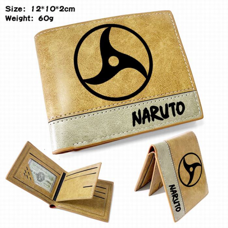 Naruto-4 Anime high quality PU two fold embossed wallet 12X10X2CM 60G