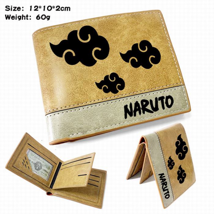 Naruto-6 Anime high quality PU two fold embossed wallet 12X10X2CM 60G