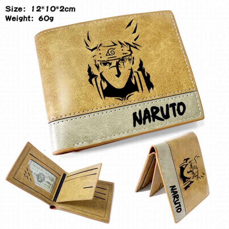 Naruto-7 Anime high quality PU two fold embossed wallet 12X10X2CM 60G