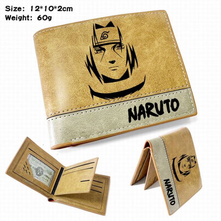 Naruto-8 Anime high quality PU two fold embossed wallet 12X10X2CM 60G