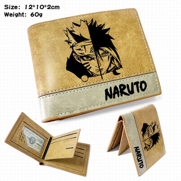 Naruto-9 Anime high quality PU two fold embossed wallet 12X10X2CM 60G