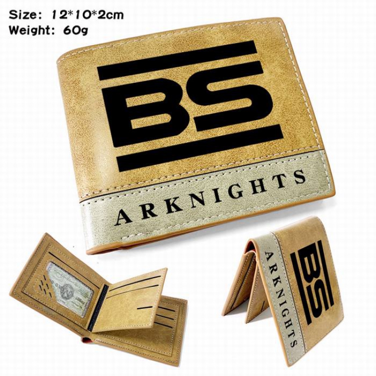 Arknights-1 Anime high quality PU two fold embossed wallet 12X10X2CM 60G