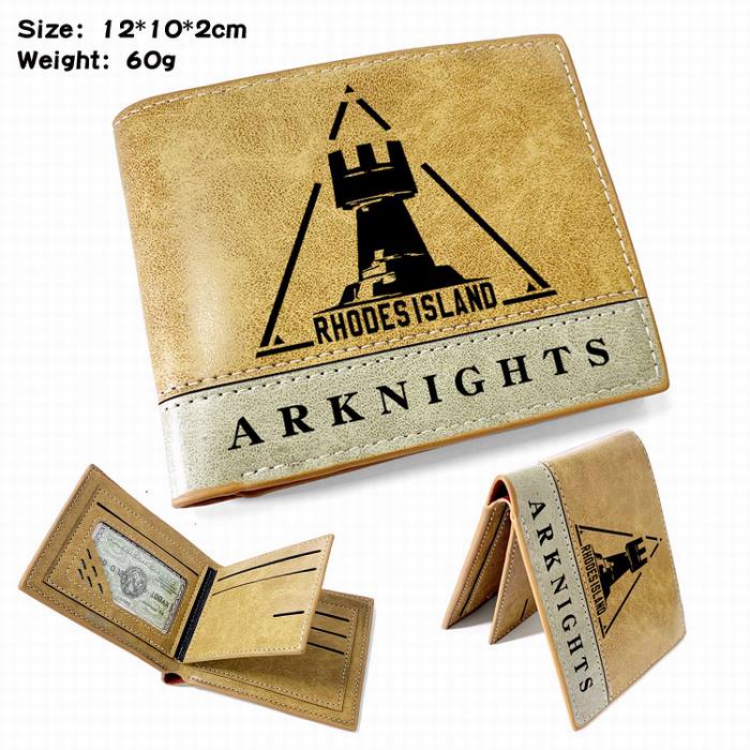 Arknights-3 Anime high quality PU two fold embossed wallet 12X10X2CM 60G