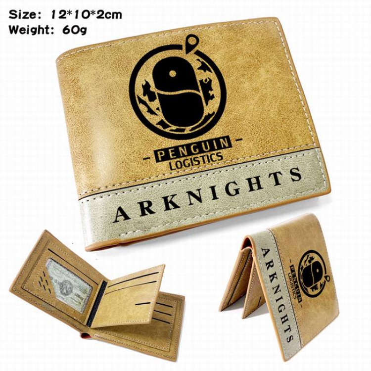 Arknights-8 Anime high quality PU two fold embossed wallet 12X10X2CM 60G