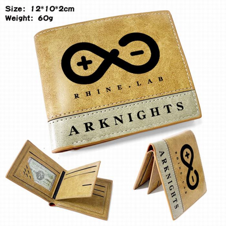 Arknights-5 Anime high quality PU two fold embossed wallet 12X10X2CM 60G