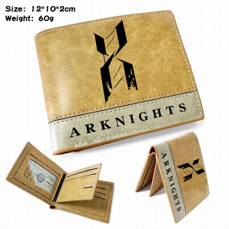 Arknights-6 Anime high quality PU two fold embossed wallet 12X10X2CM 60G